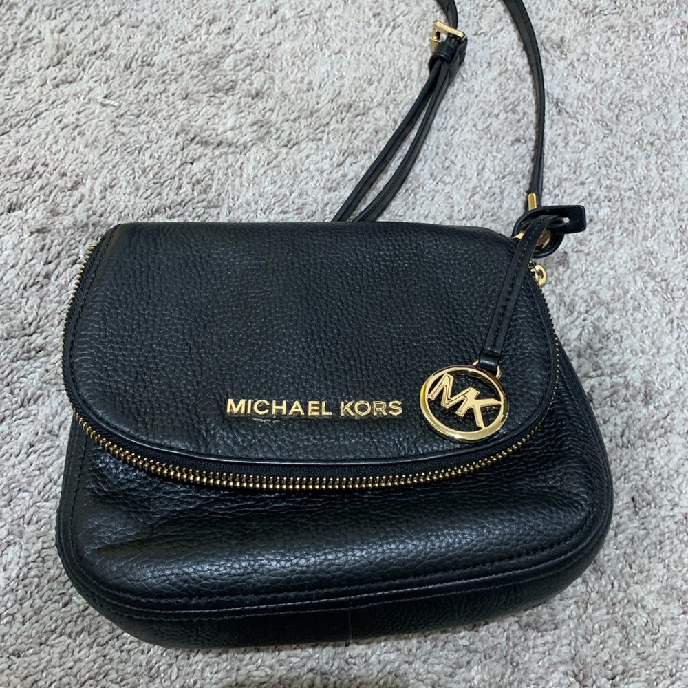Michael Kors black leather Bedford crossbody.